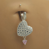 Changeable CZ Heart Belly Ring Swinger Charm Only - TummyToys