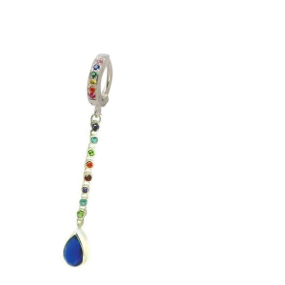 Glitter Belly Rainbow Belly Button Ring with XL Dangle Charm