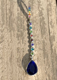 Glitter Belly Rainbow Belly Button Ring with XL Dangle Charm