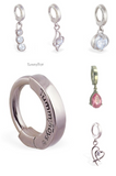 SAVE 10% with this 2 piece Combo Set - Surgical Steel 316L Navel Ring Set - 1 x Plain Sleeper & 1 x Sleeper with Drop Charm of your choice