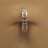 14K Yellow Gold Ruby Belly Ring - TummyToys