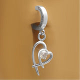 316L Surgical Steel Belly Button Ring with CZ Heart Charm - TummyToys