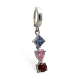 Colorful CZ Belly Ring Dangle | Solid Sterling Silver - TummyToys
