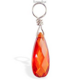 Changeable Orange CZ Belly Ring Dangle Charm - TummyToys