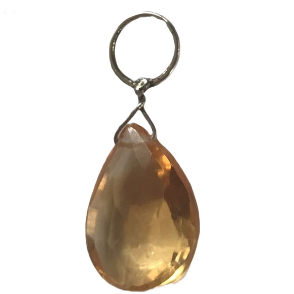 NEW - Sterling Silver Interchangeable Swinger Charm - Citrine Gemstone Drop Charm