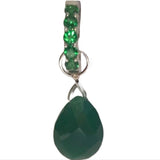 NEW - Sterling Silver Interchangeable Swinger Charm - Emerald Green Quartz Gemstone Drop Charm