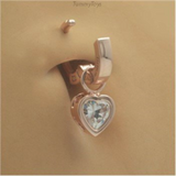 14K Rose Gold Bezel Set Heart with 6mm CZ Centre - Interchangeable Swinger Charm Only