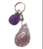 NEW - Sterling Silver Interchangeable Swinger Charm - Light & Dark Amethyst Gemstone Drop Charm
