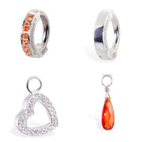 Combo Set - SAVE 15% with this 4 Piece Tangerine CZ Sterling Silver Navel Ring / Belly Ring Collection - Exclusively by TummyToys