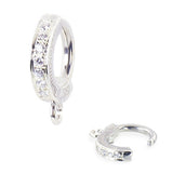 Sterling Silver Classic Sleeper Navel Ring with Princess Cut Clover CZ Drop Charm
