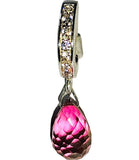 NEW - Hot Pink Topaz Dangle on Clear CZ Belly Button Ring Clasp