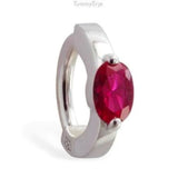 NEW - Changeable Hot Pink CZ Belly Ring Swinger Charm By TummyToys