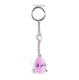 SAVE 15% with this 5 Piece Powder Pink Combo Set - Includes 2 x Stunning Sterling Silver Navel Rings & 3 Fabulous Swinger Drop Charms