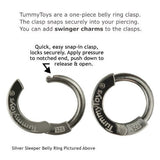 Sterling Silver Classic Sleeper Navel Ring Set with a Natural 1 Point Diamond
