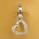 SAVE 10% with this 2 piece Combo Set - 1 x Sterling Silver Classic Sleeper Navel Ring  & 1 x Pave Set CZ Heart Swinger Drop Charm