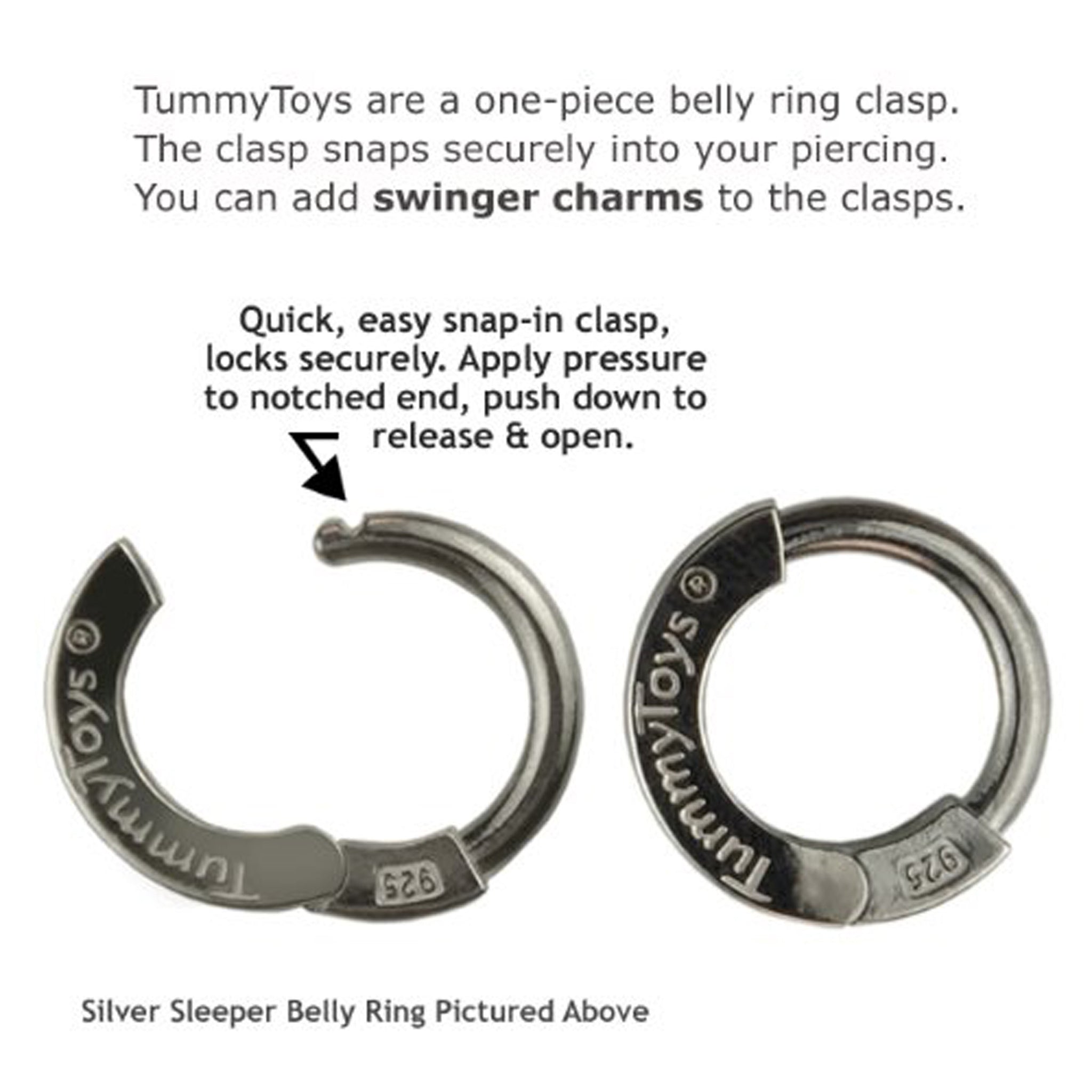 Surgical Steel 316L Classic Sleeper Navel Ring TummyToys UK