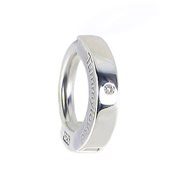 Sterling Silver Classic Sleeper Navel Ring Set with a Natural 1 Point Diamond