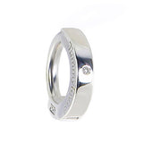 Sterling Silver Classic Sleeper Navel Ring Set with a Natural 1 Point Diamond