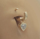 14K Yellow Gold Bezel Set Heart with 6mm CZ Centre - Interchangeable Swinger Charm Only