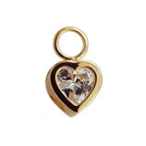 14K Yellow Gold Bezel Set Heart with 6mm CZ Centre - Interchangeable Swinger Charm Only