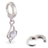 SAVE 10% with this 2 piece Combo Set - Surgical Steel 316L Navel Ring Set - 1 x Plain Sleeper & 1 x Sleeper with Drop Charm of your choice