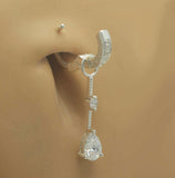 SAVE 10% with this 2 piece Combo Set -1 x Sterling Silver Sleeper Clasp Set with Large Clear CZ and 1 x Swinger with Clear CZ Drop Charm