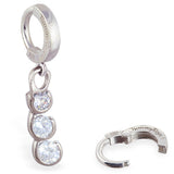 SAVE 10% with this 2 piece Combo Set - Surgical Steel 316L Navel Ring Set - 1 x Plain Sleeper & 1 x Sleeper with Drop Charm of your choice