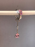 SAVE 10% with this 2 piece Combo Set - 1 x Silver Navel Ring Set with Large Powder Pink CZs & 1 x Pink and Clear CZ Swinger Drop Charm