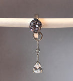 SAVE 10% with this 2 piece Combo Set -1 x Sterling Silver Sleeper Clasp Set with Large Clear CZ and 1 x Swinger with Clear CZ Drop Charm