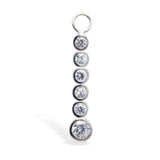 Sterling Silver Interchangeable Swinger Charm - 6 Round CZs in Brilliant White
