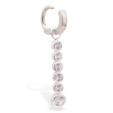 Sterling Silver Interchangeable Swinger Charm - 6 Round CZs in Brilliant White