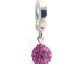SAVE 10% with this 2 piece Combo Set - 1 x Surgical Steel Plain Navel Ring & 1 x Navel Ring with Hot Pink Crystal Glitter Ball Drop Charm
