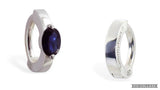 SAVE 10% with this 2 piece Combo Set - Silver Sleeper Collection - 1 x Plain Sleeper Clasp & 1 x Large Sapphire Blue CZ Clasp