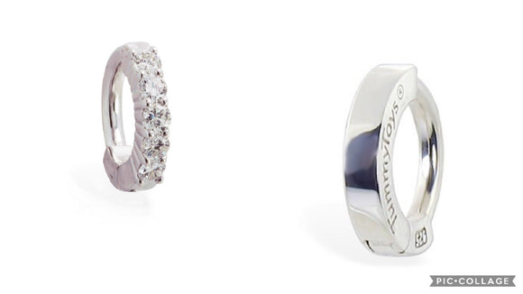 SAVE 10% with this 2 piece Combo Set - Silver Sleeper Collection - 1 x Plain Sleeper Clasp & 1 x Pave Set Sleeper Clasp with 5 Dazzling CZs