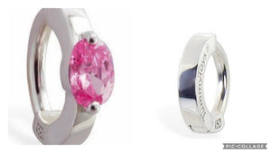 SAVE 10% with this 2 piece Combo Set - Silver Sleeper Collection - 1 x Plain Sleeper Clasp & 1 x Large Pink CZ Clasp