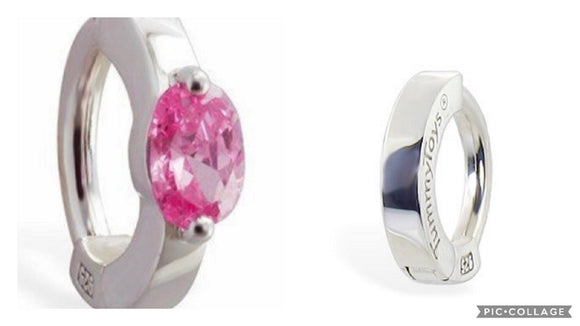 SAVE 10% with this 2 piece Combo Set - Silver Sleeper Collection - 1 x Plain Sleeper Clasp & 1 x Large Pink CZ Clasp